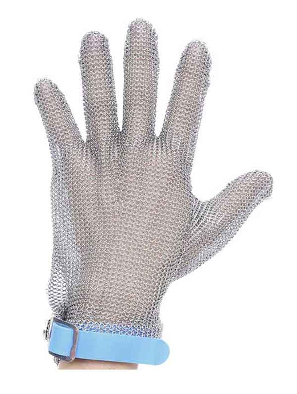 MK5301 Five Finger Stainless Steel Glove with Silicone Rubber Strap