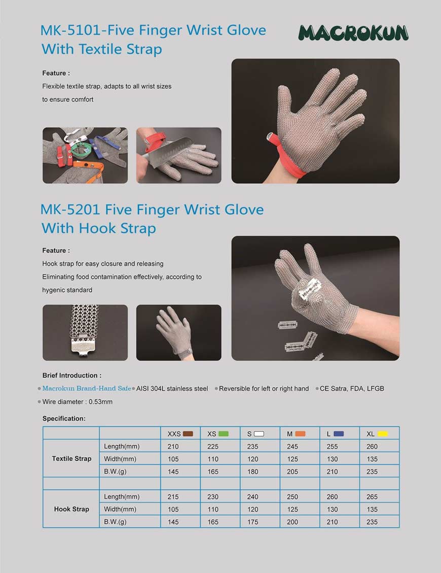 Five Fingers Cut Resistant Gloves-stainless steel ring mesh gloves