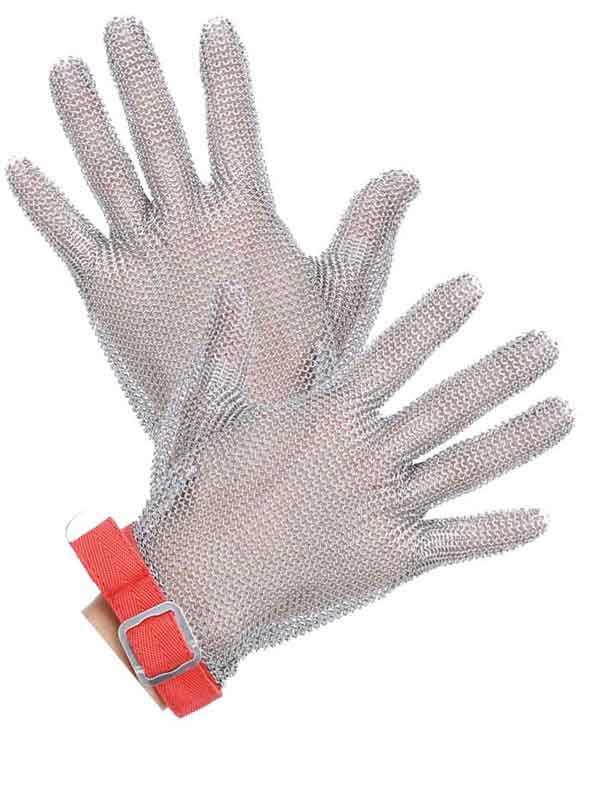 MK5101-Five Finger Stainless steel Glove With Textile Strap