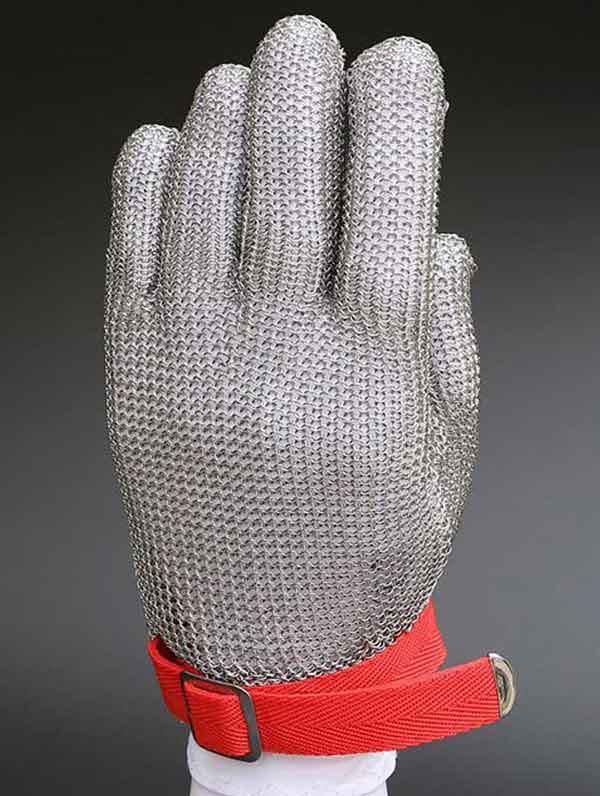 MK5101-Five Finger Stainless steel Glove With Textile Strap