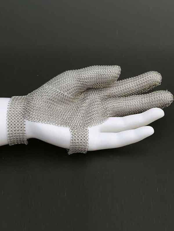 MK3201-Three Finger Stainless steel Glove With Hook Strap