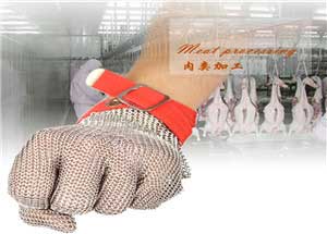 3201-Three Finger Wrist Ring Mesh Glove With Hook Strap