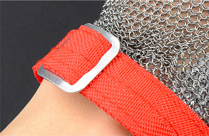 1101-Five Finger Wrist Ring Mesh Glove With Extended Textile Cuff