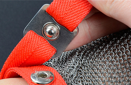 1101-Five Finger Wrist Ring Mesh Glove With Extended Textile Cuff