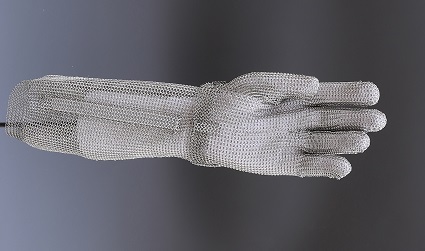 1201-Five Finger Wrist Ring Mesh Glove With Extended Hook Cuff