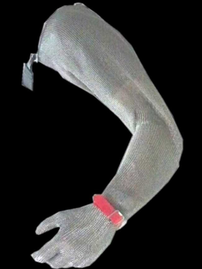 Stainless steel arm sleeve with full hand glove and Y adjusta