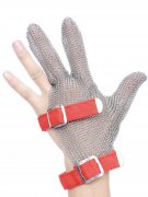 3 FINGER METAL MESH GLOVE WITH TEXTILE STRAP
