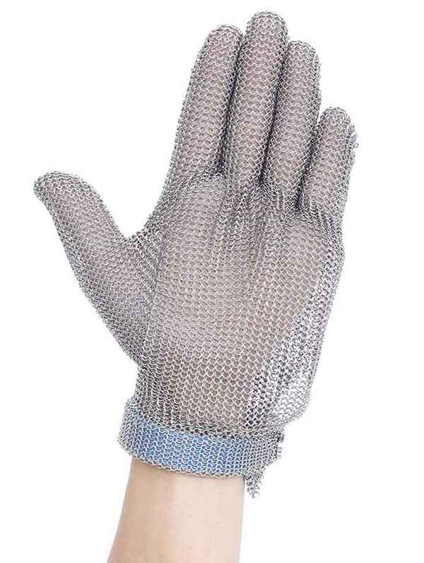 MK5301 Five Finger Stainless Steel Glove with Silicone Rubber Strap