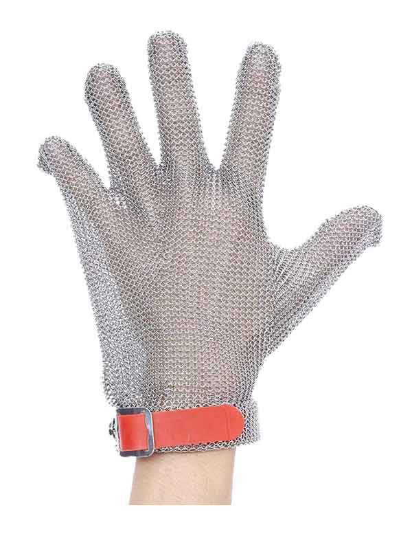 MK5301 Five Finger Stainless Steel Glove with Silicone Rubber Strap