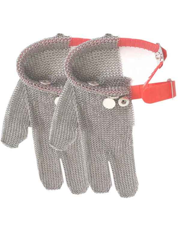 MK3301-Three Finger Stainless steel Glove with Silicone Rubber Strap