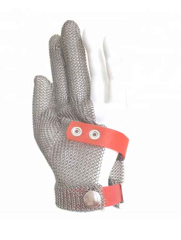 MK3301-Three Finger Stainless steel Glove with Silicone Rubber Strap