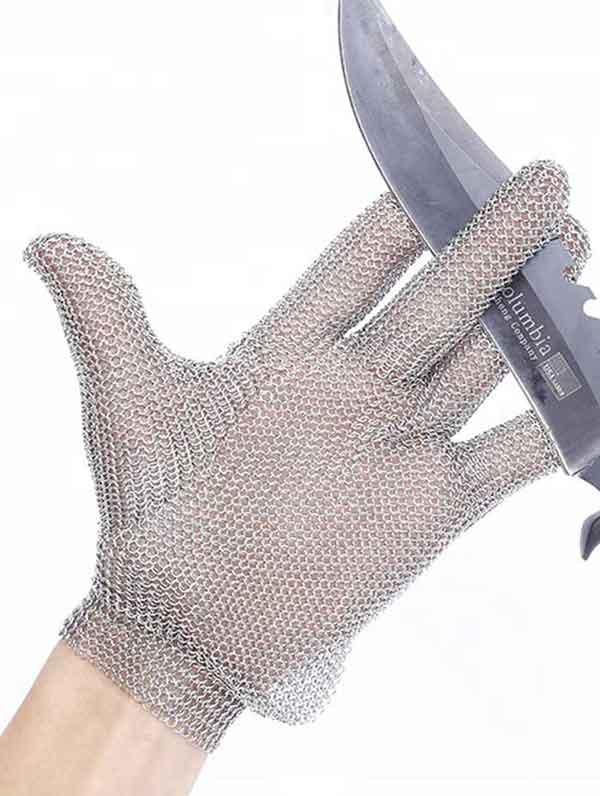 MK5201-Five Finger Stainless Steel Glove With Hook Strap 