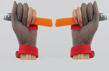 3101-Three Finger Wrist ring mesh Glove With Textile strap